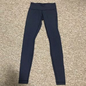 Blue and white pattern Lululemon leggings